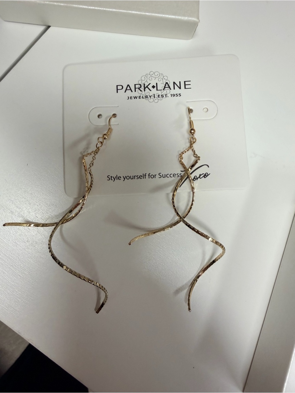 Park Lane Gold Twisted Wave Dangle Earrings